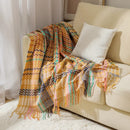 Axyaa Ethnic Woven Sofa Blanket with Tassel Detail 127x172cm