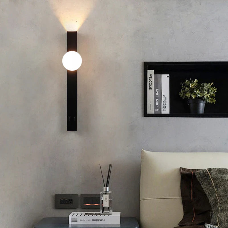 Axyaa White Glass Metal Wall Light for Bedroom, Stairs, Aisle, Restaurant, Sconce