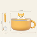 Axyaa Stainless Steel Ramen Bowl Soup Lunch Box with Lid for Home School Office
