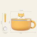 Axyaa Stainless Steel Ramen Bowl Soup Lunch Box with Lid for Home School Office