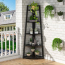 Axyaa 5 Tier Corner Shelf Bookcase | Modern Industrial Ladder Plant Stand