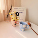 Axya Irregular Wavy Tulip Coffee Mug with Clouds Handle for Children's Breakfast