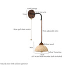 Axyaa Yellow Travertine LED Wall Lamp - Wood Nordic Vintage Light