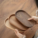 Axyaa Wooden Round Snack Plate Dessert Tray for Dried Fruits & Treats