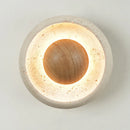 Axyaa Retro Round Stone Wall Lamp for Bedroom and Living Room
