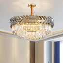 Axyaa Luxury Round Crystal Chandelier for Modern Living Room and Kitchen Island