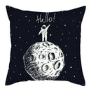 Axyaa Moon Astronaut Rocket Sofa Pillow Cover Cushion Polyester Throw TestCase
