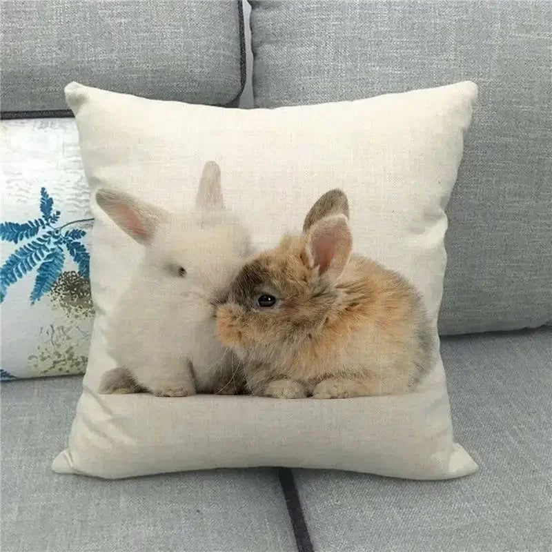 Easter Bunny Eggs Printed Pillow Covers 45x45cm - Axyaa Easter Decorations
