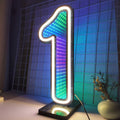 Axyaa Starry Sky Neon Number Sign Double-Sided Light for Party Decor