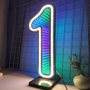 Axyaa Starry Sky Neon Number Sign Double-Sided Light for Party Decor