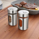 Axyaa Stainless Steel Spice Storage Box & Salt Shaker - Rotating Condiment Jar