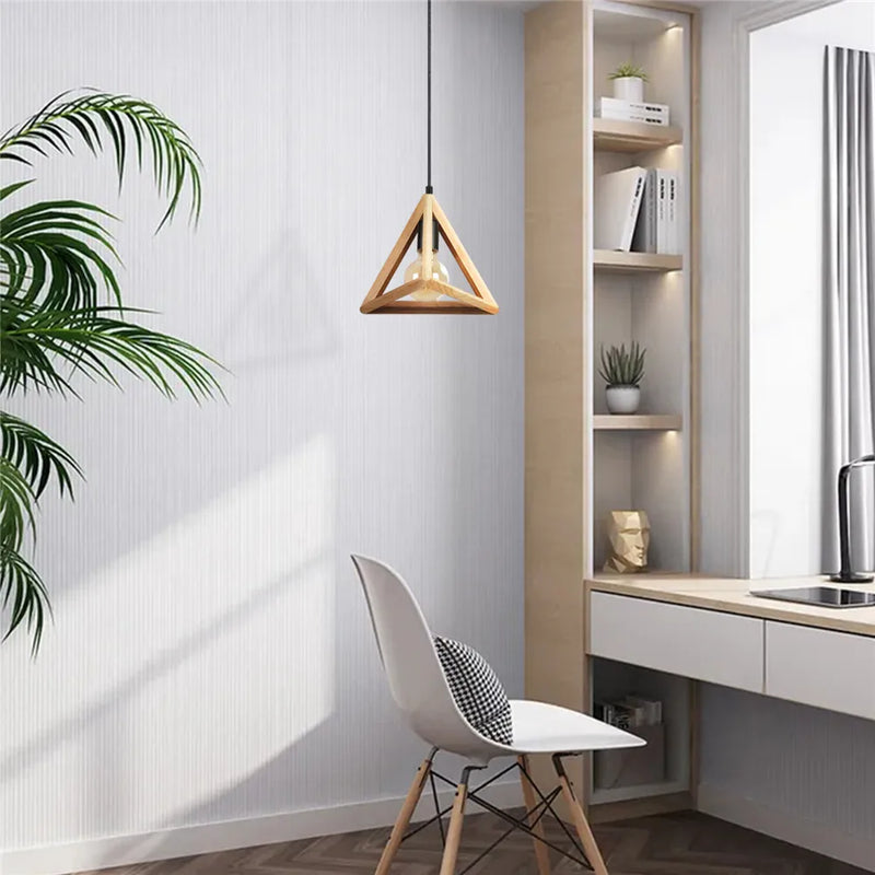 Axyaa Wood Pendant Lights for Modern Dining Room Decor
