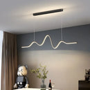 Axyaa Minimalist LED Wavy Chandelier for Kitchen Island & Bar Lighting