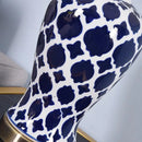 Blue Ceramic Lamp for Bedroom or Living Room Decor - Axyaa Brand