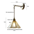 Axyaa Glass LED Wall Lights - Adjustable Wire Plug-In Vintage Tiffany Wall Lamp