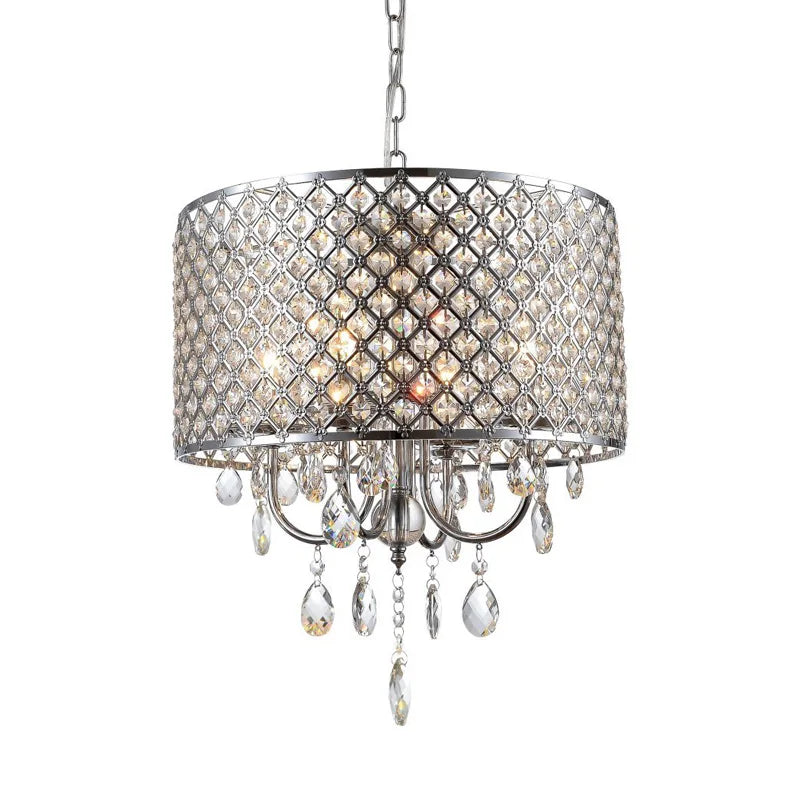 Axyaa Crystal Ceiling Chandelier: Elegant Iron Art Pendant Light for Home Décor