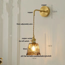 Axyaa Amber Vintage LED Wall Light Up Down Rotate Pull Chain Switch Bedside Lamp