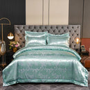 Axyaa Satin Jacquard Embroidered 4-Piece Bedding Set
