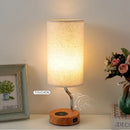 Axyaa Wireless Charging Touch Control Table Lamp with USB Port & LED Bulb