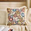 Axyaa Floral Cotton Linen Throw Pillowcase - 45x45 Jacquard Cushion Cover