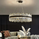 Axyaa Luxury Crystal Chandelier Black Gold LED Modern Home Decoration Dining Room Light