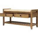 Axyaa Entry Shoe Bench with Cushioned Seat, 2 Drawers & Slatted Shelf