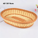 Axyaa Elegant Rattan Woven Fruit Plate & Tea Tray
