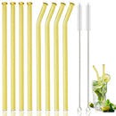 Axyaa Glass Straws - Set of 10 Eco-Friendly Reusable Cocktail Smoothie Bar Accessories