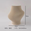 Axyaa Wrinkled Art Ceramic Vase for Flower Arrangements, Hydroponics, and Decor