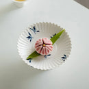 Axyaa Hand-painted Orchid Art Tea Dish High Foot Fruit Plate Cake Stand
