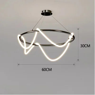 Axyaa Nordic LED Musical Note Chandelier: Creative, Simple, Postmodern Art Lighting