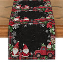 Axyaa Christmas Dwarf Gift Table Runner Holly Poinsettia Farmhouse Decor