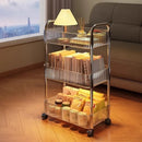 Axyaa Transparent Multilayer Acrylic Trolley with Wheels for Home Storage Shelf