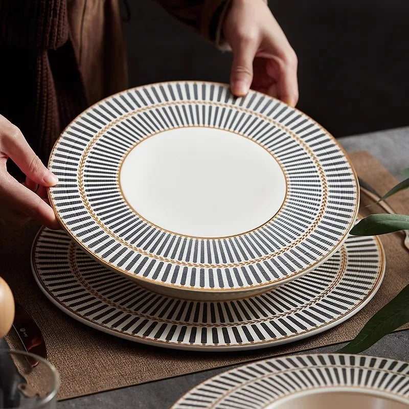 Axya Ceramic Flat Plate Set for Molecular Cuisine and Creative Tableware