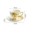 Axyaa Lemon Pattern Tea Set: Cup, Saucer, Teapot, Plate, Kettle - European Ceramic Offering
