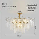 Axyaa French Cream Glass Chandelier Modern Minimalist Art for Living Room