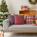 Axyaa Snowflake Red Pillowcase Cojines, Romantic Retro Design for Sofa, 30x50/45x45/50x50cm