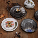 Axyaa Ceramic Sushi Plate Set Black Bone Plate Store Bowl