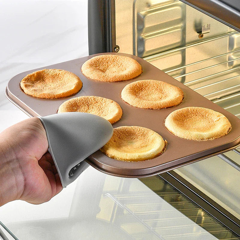 Axyaa 6 Hole Non-Stick Cake & Pastry Mould - Carbon Steel Baking Tray