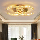 Axyaa Modern Crystal Chandelier LED Ceiling Light for Bedroom Living Dining Room