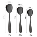 Axyaa Stainless Steel Flat Spoons Set for Soup Stirring - 3 Sizes Kitchen Flatware