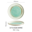 Axyaa Ceramic Steak Plate Set, Underglaze Japanese Western Design