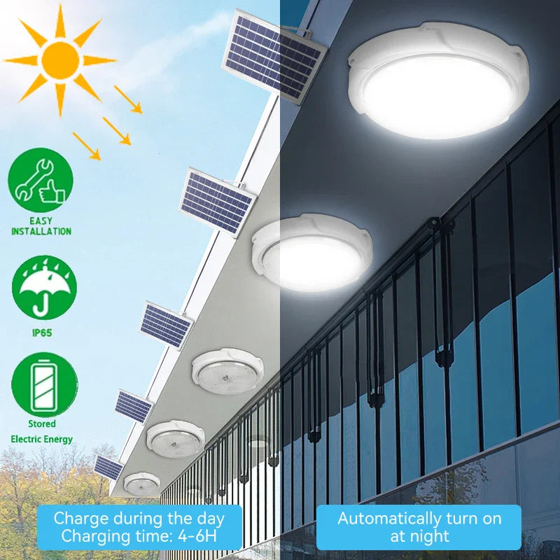 Axyaa Solar LED Ceiling Lamp for Home, Waterproof Indoor/Outdoor Lighting
