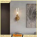 Axyaa Nordic Copper LED Wall Lamp for Bedroom Living Room Hotel Balcony