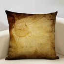 Nautical Compass Cushion Cover for Home, Office, Cafe & Car Decor - Axyaa Brand