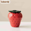 Axyaa Ceramic Strawberry Vase Flower Basket, Zen Style for Home Decor or Tea Set
