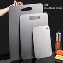 Axyaa Stainless Steel Kitchen Cutting Board for Chopping and Kneading, Double Sided Block