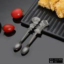Axyaa Stainless Steel Cartoon Couple Coffee Spoon Set