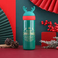 Axyaa Cartoon Antler Stainless Steel Thermos Cups: Festive Couple Cups for Christmas, New Year.