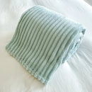Axyaa Rabbit Plush Flannel Blanket Cover - Cozy Nap Blanket, Machine Washable